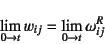 \begin{displaymath}
\lim_{0\to t}w_{ij}=\lim_{0\to t}\omega^R_{ij}
\end{displaymath}